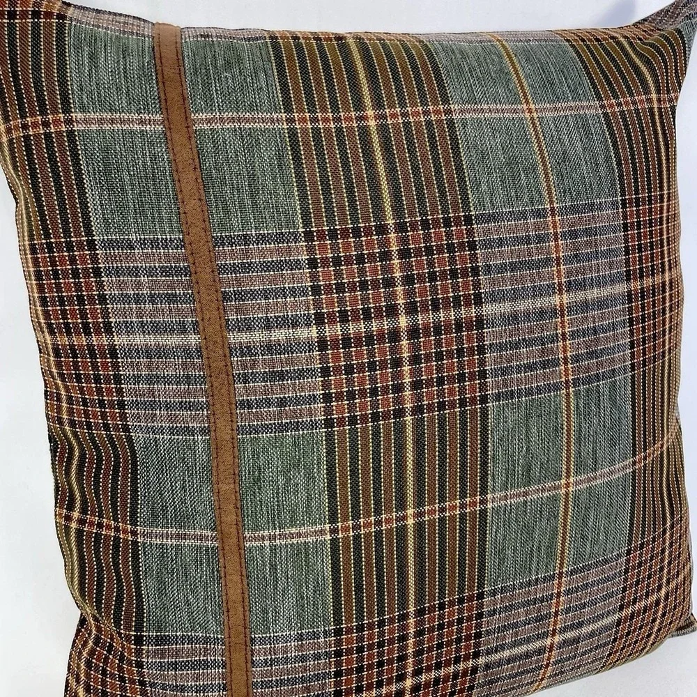Set of 2 Croscill Plaid Throw‎ Pillow Covers 14x14 Handmade Rustic Cabin Decor